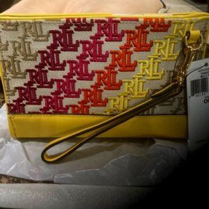 LRL Monogram Rainbow Signature Logo Jacquard Small Catch ALL Pouch/Wristlet